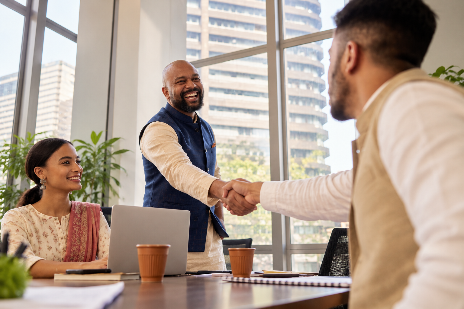 Partners shaking hands